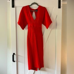 Red backless Topshop dress worn once size 2